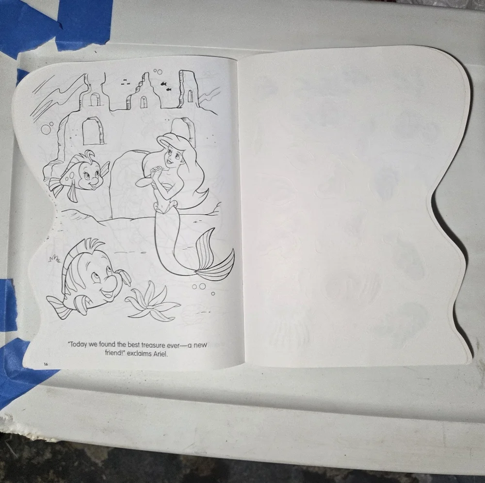 Disney The Little Mermaid Ariel and Sparkle Fish Sticker Book - Unused- HTF